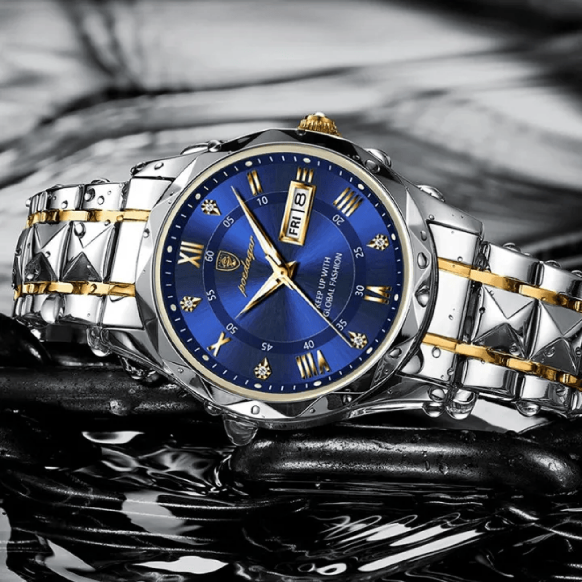 POEDAGAR DIAMOND Blue Dial Men’s Quartz Watch